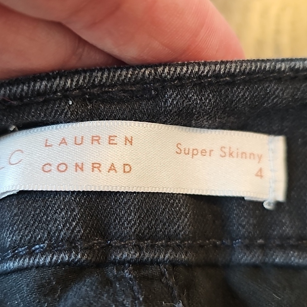 LC Lauren Conrad Women's Midnight Black Skinny Jeans - Picture 2 of 6